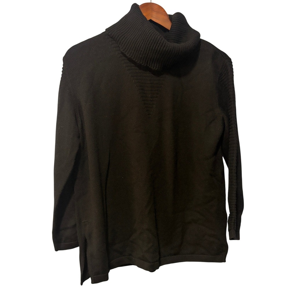 Angel by Sabri Ozel Black Merino Wool Blend Turtleneck Sweater Mens Large Turkey